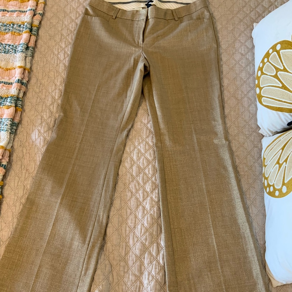 Express holiday shimmer/champagne/gold trousers